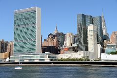 40 New York City Roosevelt Island Franklin D Roosevelt Four Freedoms Park View To The United Nations Building and Secretariat, Empire State Building, Chrysler Building.jpg